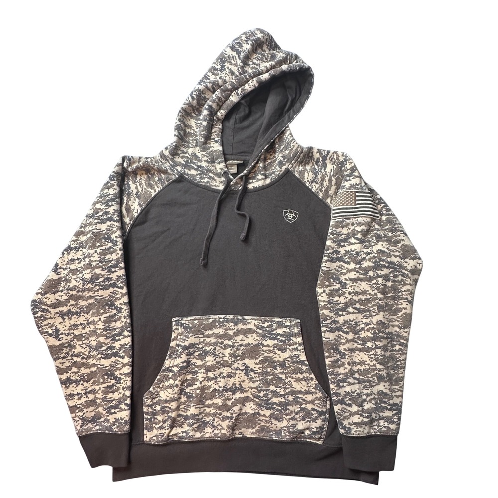 Ariat Men’s Black and Camo Pullover Hoodie